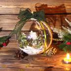 Интерьерный новогодний шар "Золотой домик в лесу"