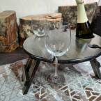 Винный столик Рустик на 4 бокала (черный)
