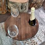 Винный столик Рустик на 2 бокала (коричневый)
