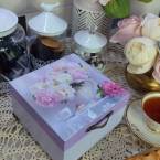 Шкатулка-коробка для чая, конфет Нежность (Пионы)