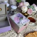 Шкатулка-коробка для чая, конфет Шебби Гортензии