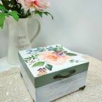 Шкатулка-коробка для чая, конфет Акварельные цветы
