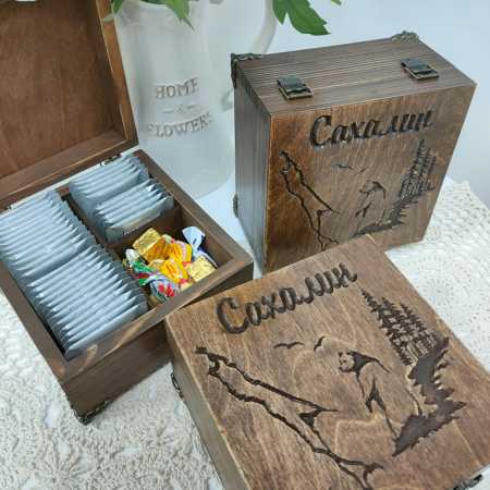 Шкатулка-коробка для чая, конфет Сувенирная (stand bear)