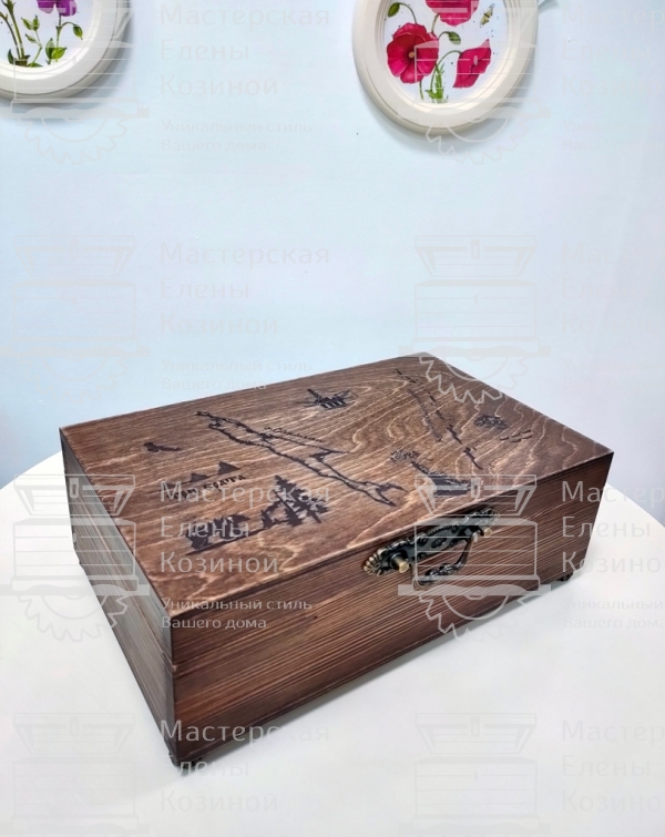 Шкатулка-коробка для чая, конфет Сахалинская символика