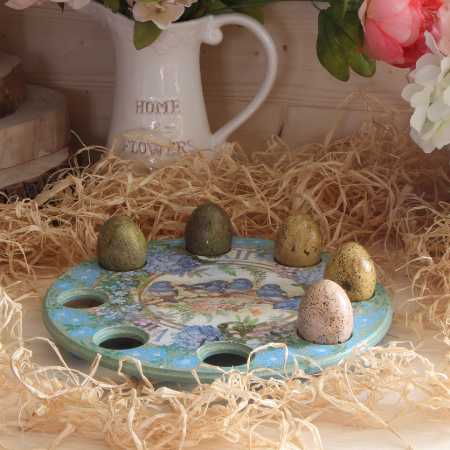 Подставка для пасхальных яиц и кулича Гортензии